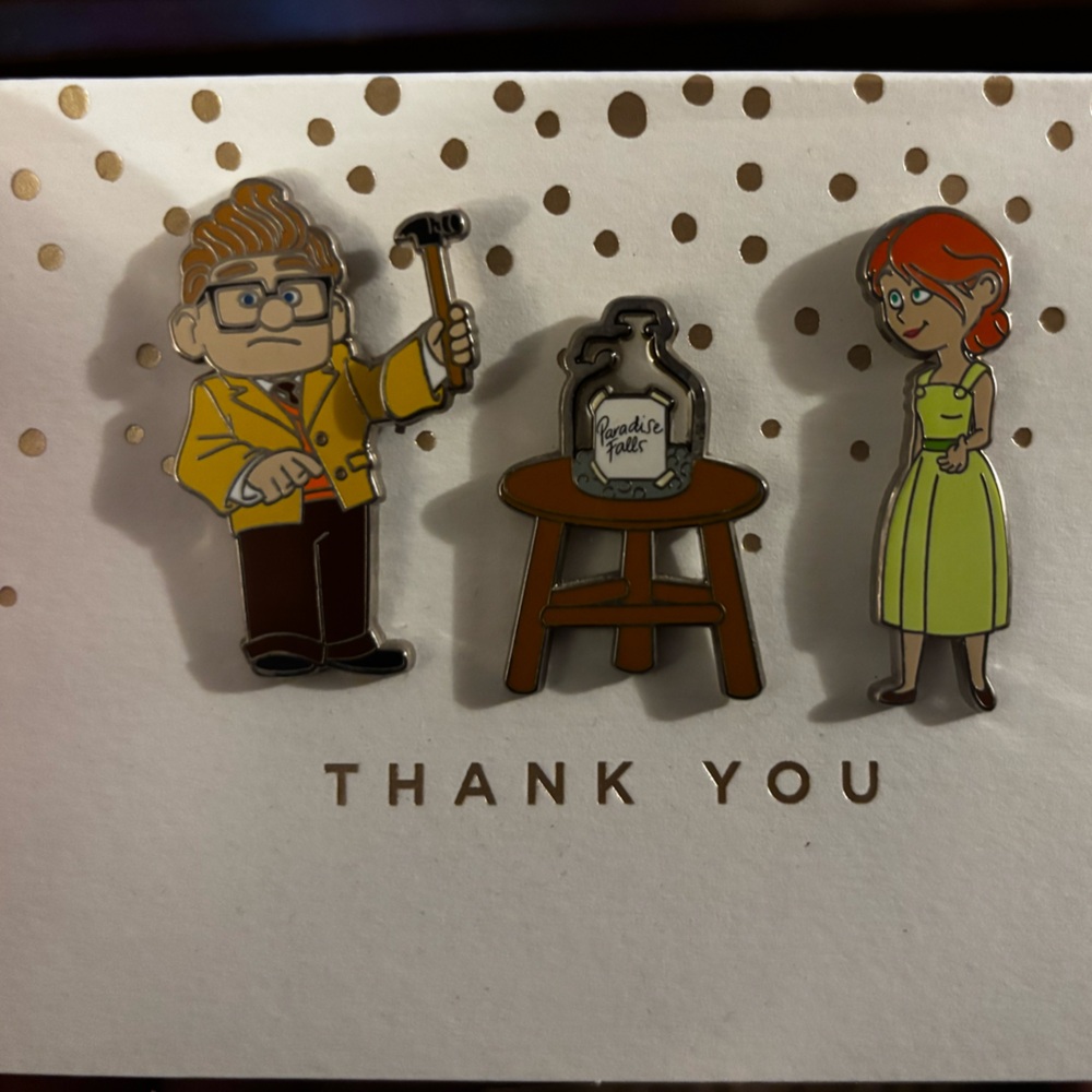 NWOT Disney Pixar’s UP Carl & Ellie Enamel Pin Set